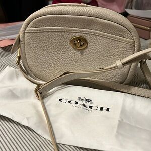 Coach white leather crossbody. Authentic.